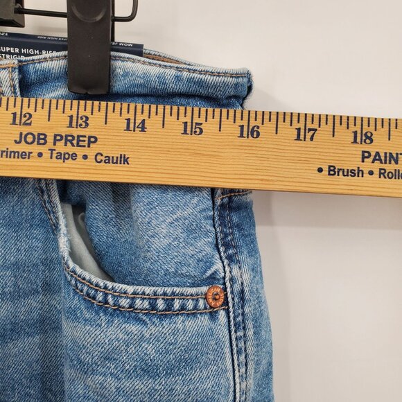 American Eagle Mom Jeans Denim Pant Women Size 12 Regular NWT Distressed Hi Rise - Picture 15 of 16